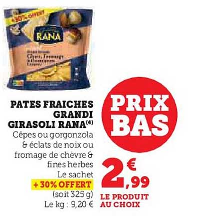 pâtes fraîches grandi girasoli rana