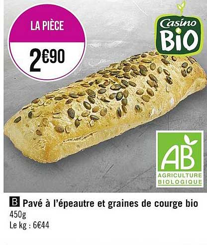 pavé à l'épeautre et graines de courge bio