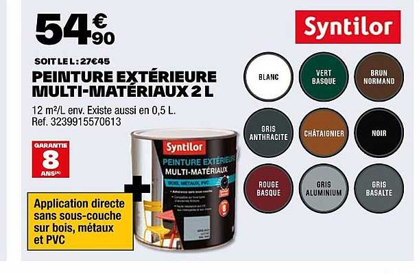 peinture extérieure multi-matériaux 2 l syntilor