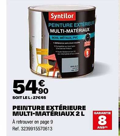 peinture extérieure multi-matériaux 2 l syntilor