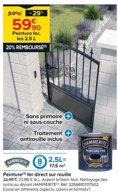 peinture fer direct sur rouille hammerite