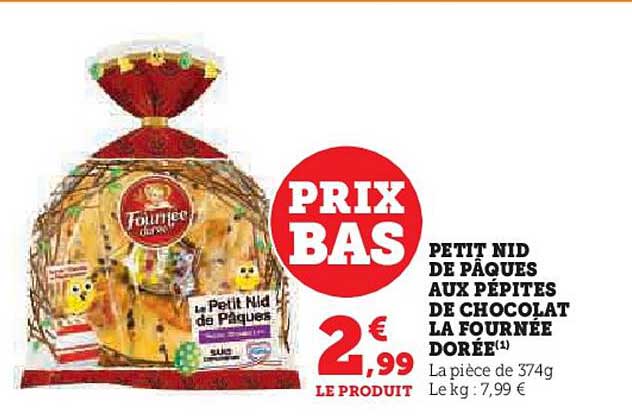 petit nid de pâques aux pépites de chocolat la fournée dorée