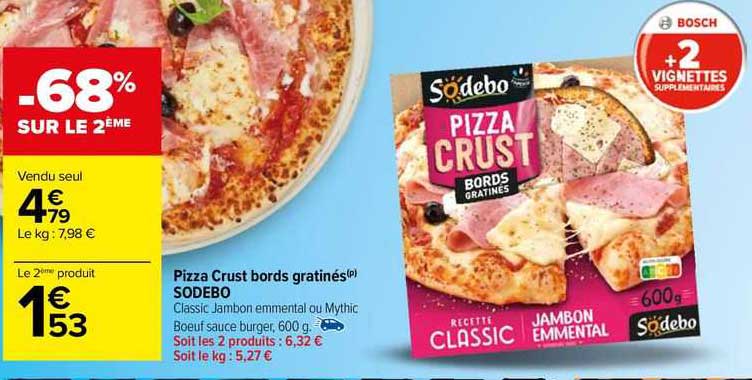 pizza crust bords gratinés sodebo