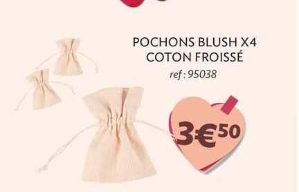 pochons blush x4 coton froissé