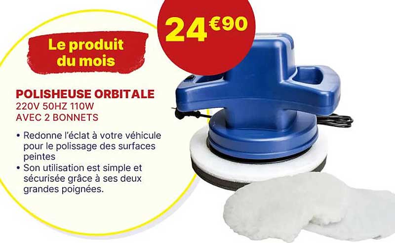 polisheuse orbitale 220v 50hz 110w avec 2 bonnets