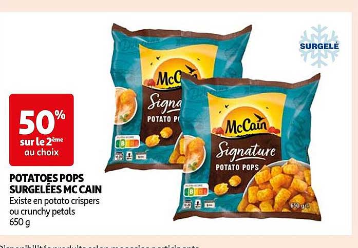 potatoes pops surgelées mc cain