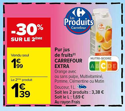 Pur Jus De Fruits Carrefour Extra