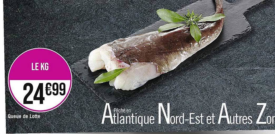 queue de lotte pêchée en atlantique  nord-est et autres zones