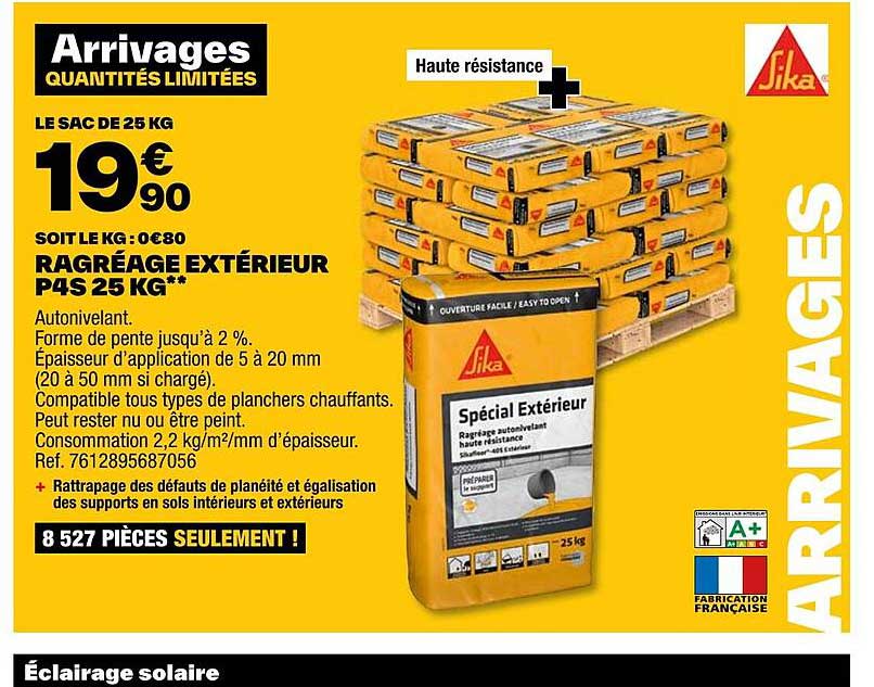 ragréage extérieur p4s 25kg sika