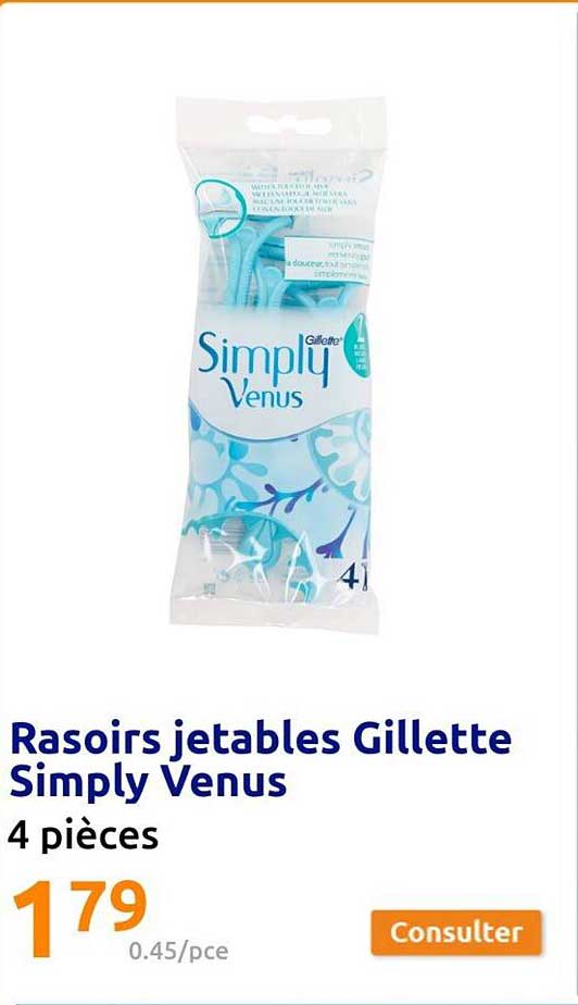 rasoirs jetables gillette simply venus