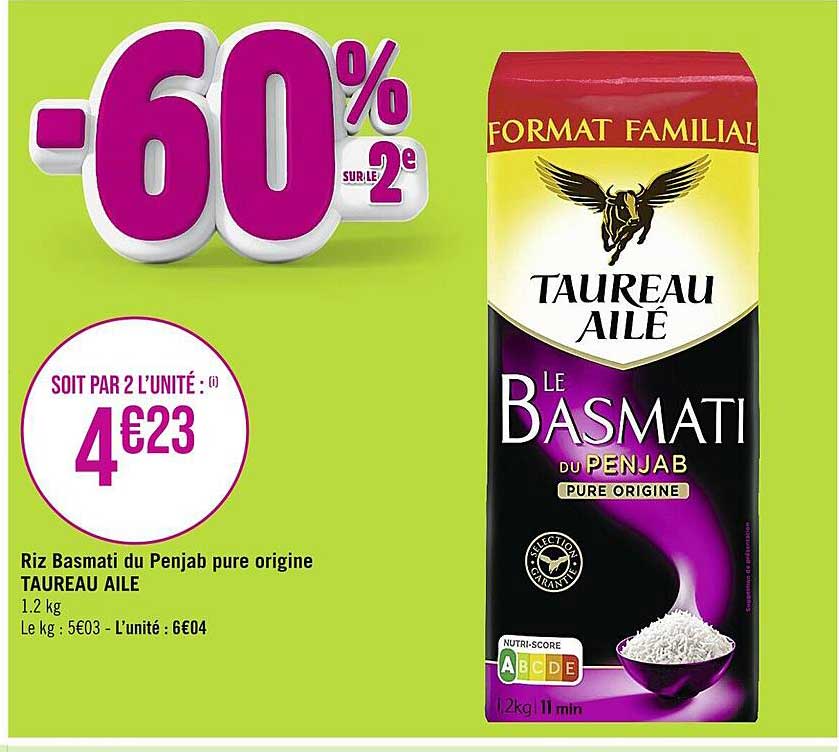 Riz Basmati Du Penjab Pure Origine Taureau Aile