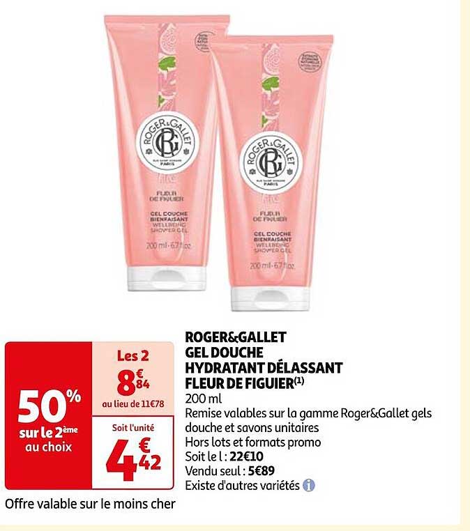 roger&gallet gel douche hydratant délassant fleur de figuier