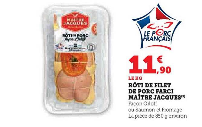 rôti de filet de porc farci maître jacques
