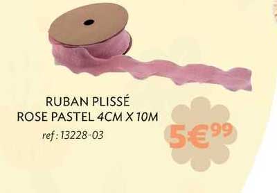 ruban plissé rose pastel 4cm x 10m