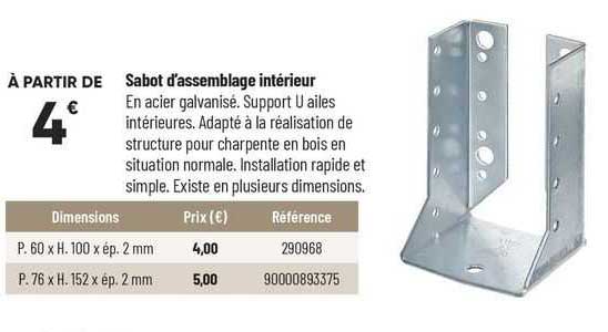 sabot d'assemblage intérieur