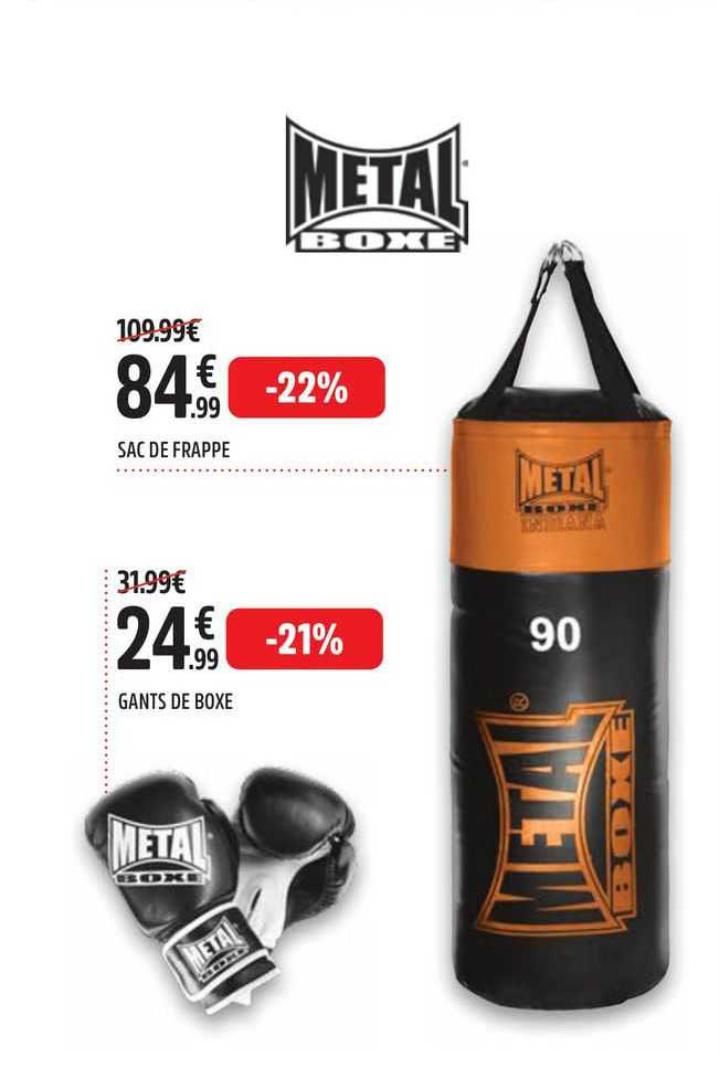 sac de frappe, gants de boxe métal