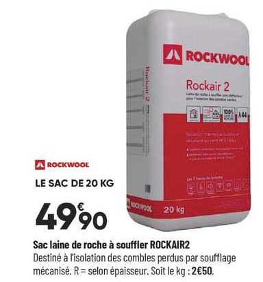 sac laine de roche à souffler rockair2 rockwool
