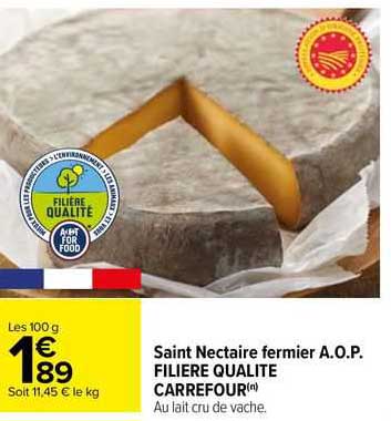 saint nectaire fermier a.o.p. filière qualité carrefour