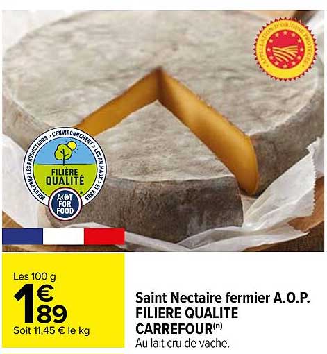 saint nectaire fermier a.o.p. filière qualité carrefour