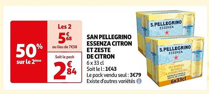 san pellegrino essenza citron et zeste de citron