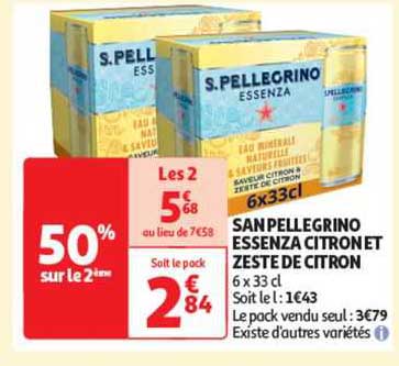 san pellegrino essenza citron et zeste de citron