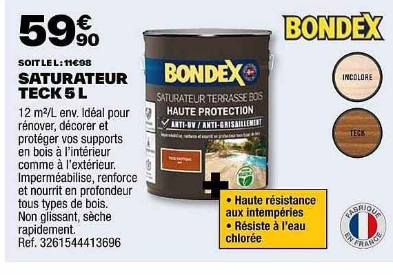 saturateur teck 5 l bondex