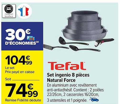 Set Ingenio 8 Pièces Natural Force Tefal