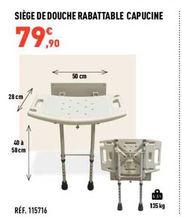 siège de douche rabattable capucine