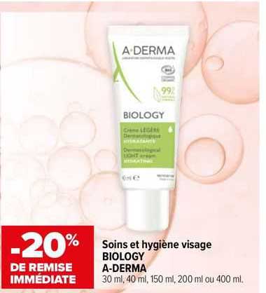 soins et hygiène visage biology a-derma