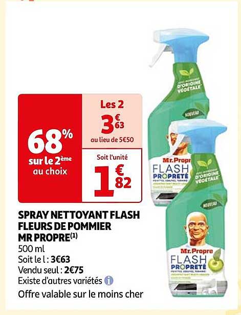 spray nettoyant flash fleurs de pommier mr propre