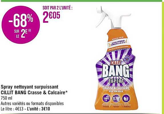 spray nettoyant surpuissant cillit bang crasse & calcaire