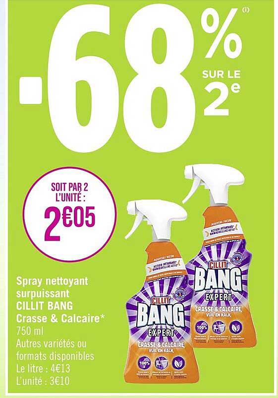 spray nettoyant surpuissant cillit bang crasse & calcaire