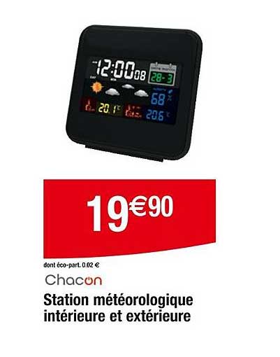 station météorologique intérieur et extérieure chacon