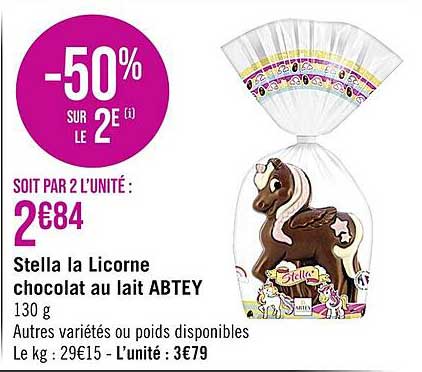 stella la licorne chocolat au lait abtey
