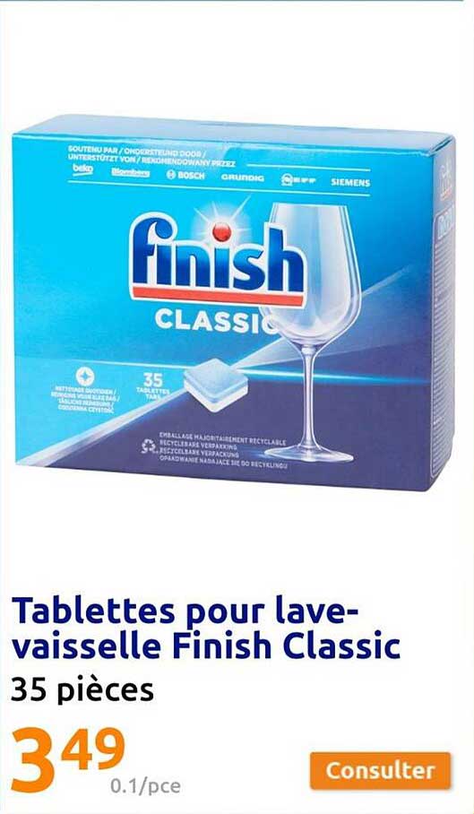 tablettes pour lave-vaisselle finish classic