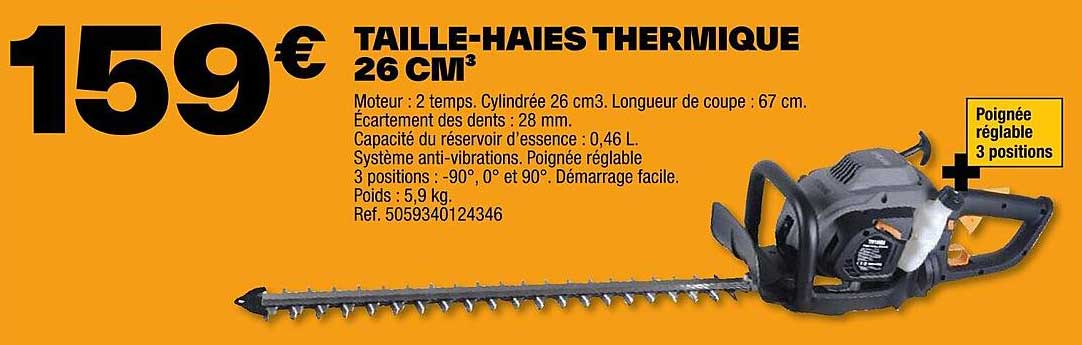 taille-haies thermique 26 cm3