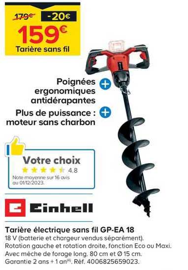 Tarière électrique Sans Fil Gp-ea 18 Einhell