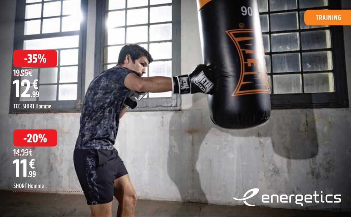 tee-shirt homme, short homme energetics
