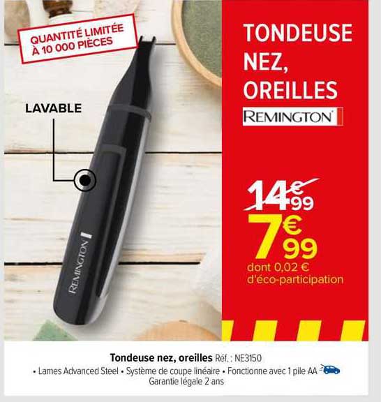 tondeuse nez, oreilles remington