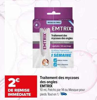 traitement des mycoses des ongles emtrix