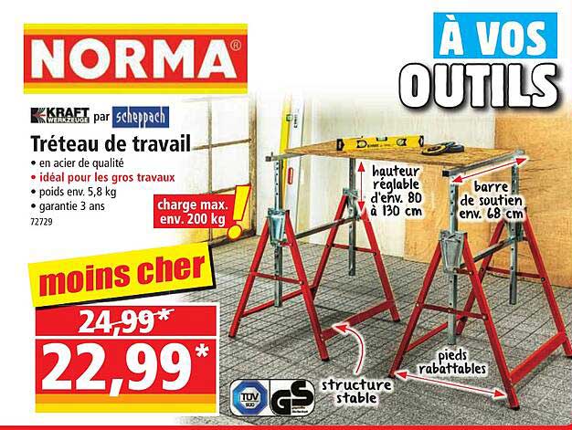 tréteau de travail kraft werkzeuge par scheppach