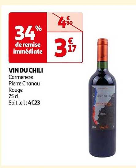 vin du chili carmenere pierre chanau rouge