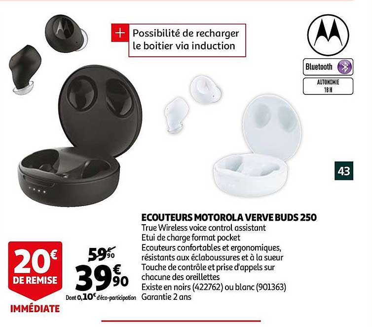 écouteurs motorola verve buds 250