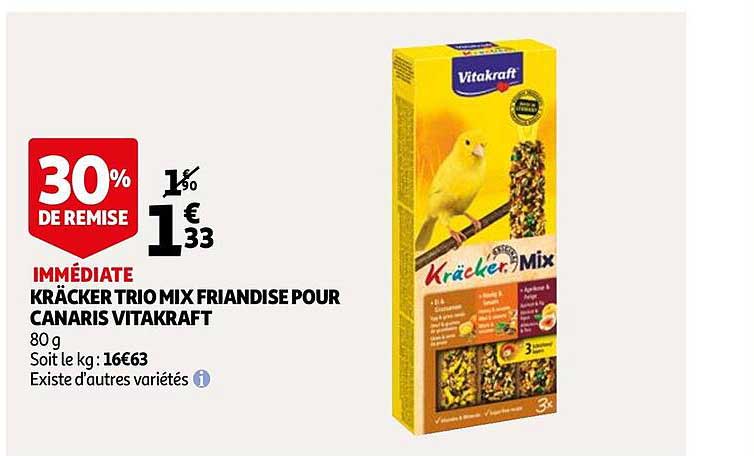 kräcker trio mix friandises pour canaris vitakraft