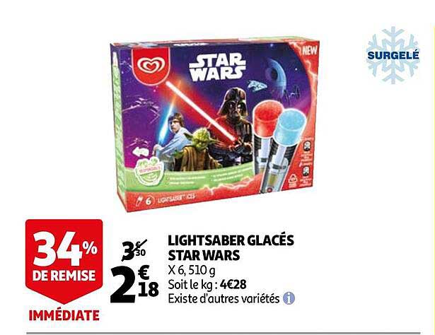light saber glacés star wars