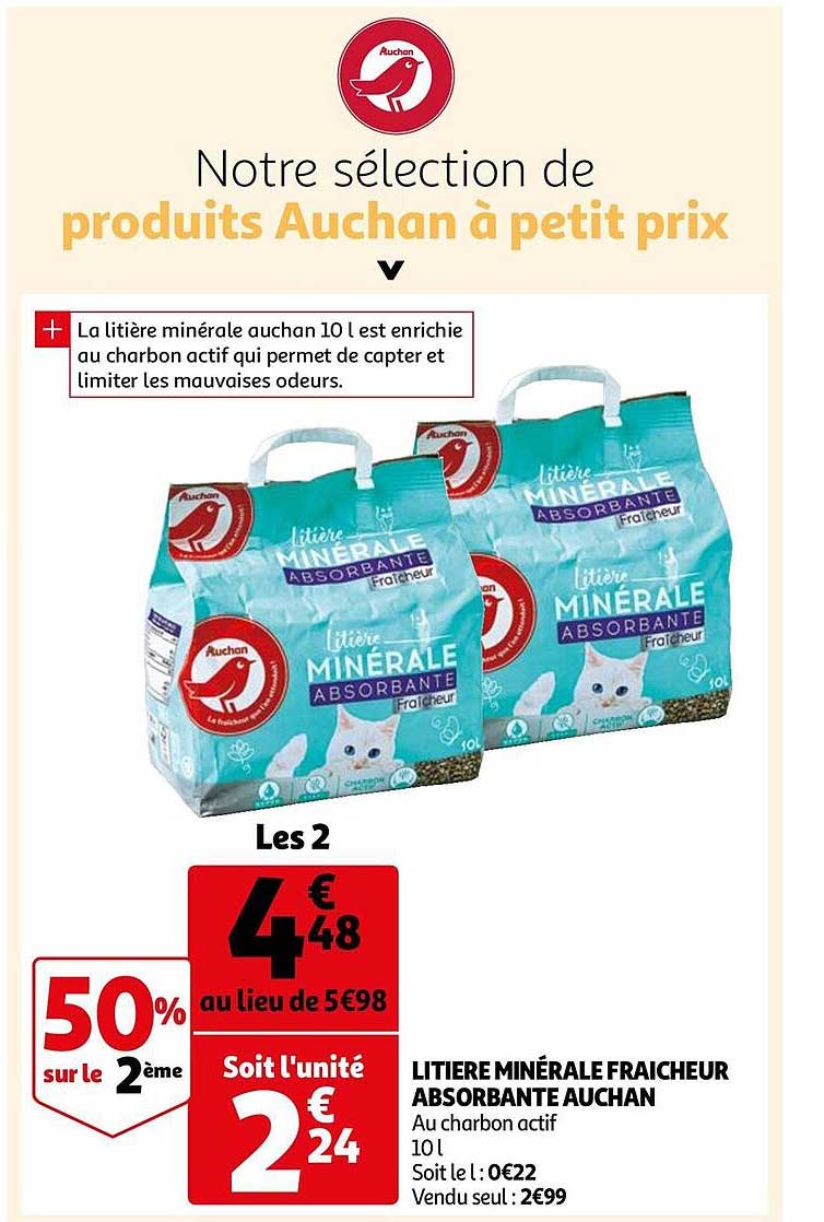 Litière Minérale Fraîcheur Absorbante Auchan