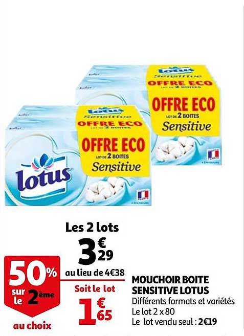 Mouchoir Boite Sensitive Lotus