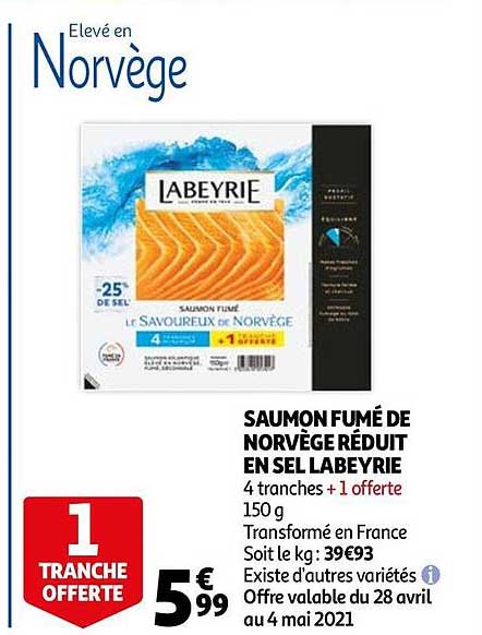 saumon fumé de norvège réduit en sel labeyrie
