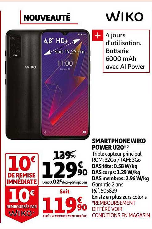 Smartphone Wiko Power U20