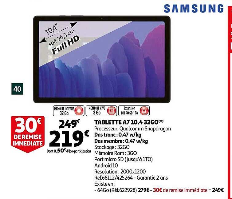 tablette a7 10,4 32go samsung